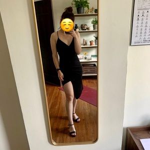 Lulu’s Made to Wow Black Midi Asymmetrical Dress M